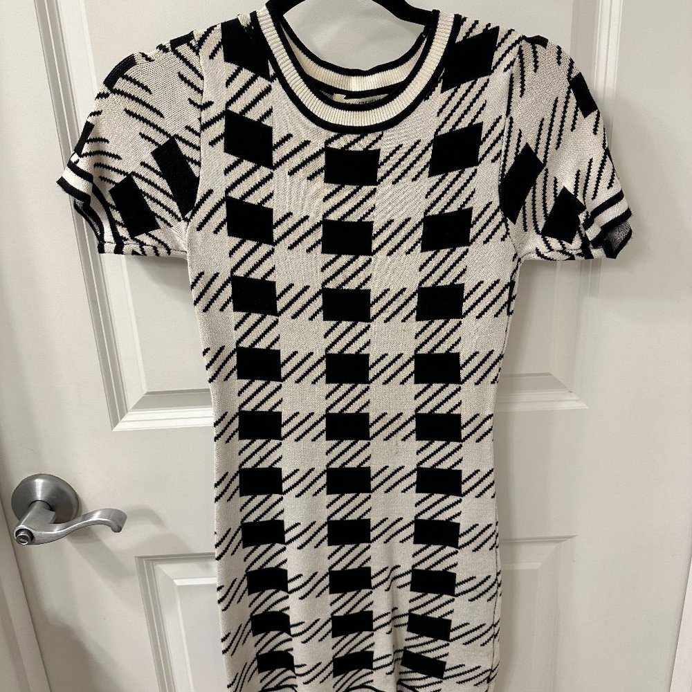 Sunday Stevens - Plaid Black & White Mini Dress